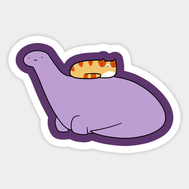 Dino and Tabby Sticker by saradaboru